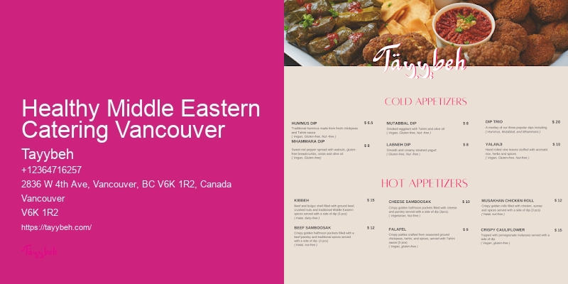 Vancouver catering menu customization