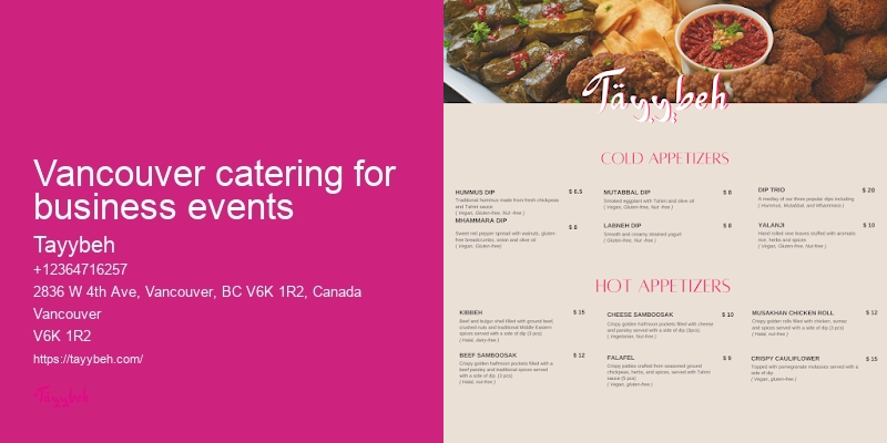 Wedding reception catering Vancouver