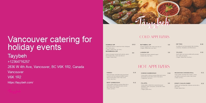 Catering for Parties and Weddings Vancouver