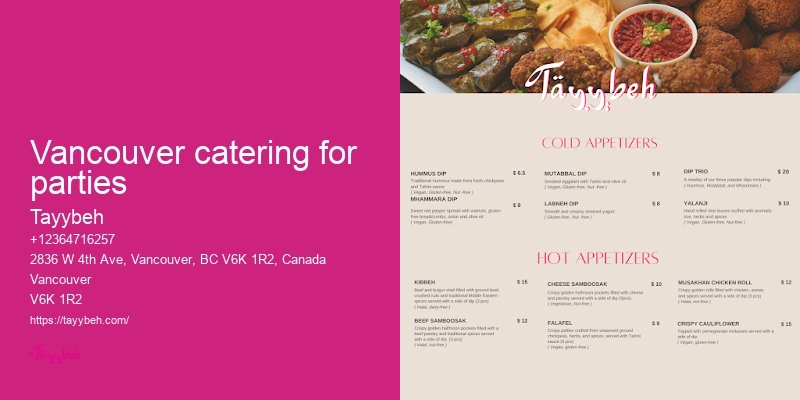 Middle Eastern Gourmet Catering Vancouver