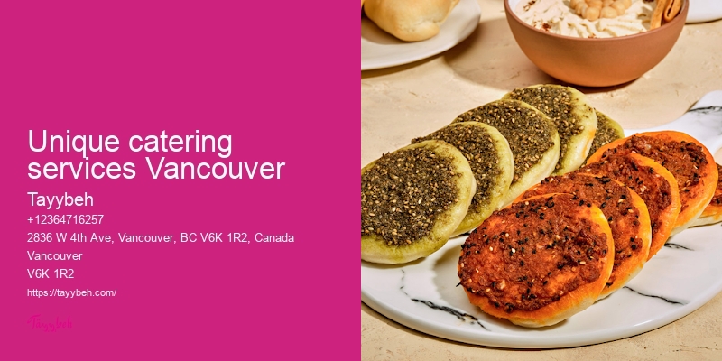 Catering menu ideas Vancouver