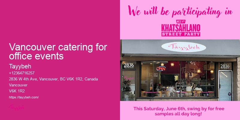 Catering menu ideas Vancouver