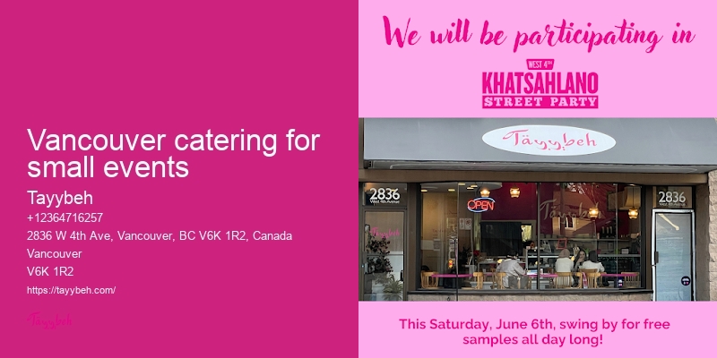 Gourmet Syrian Catering Vancouver