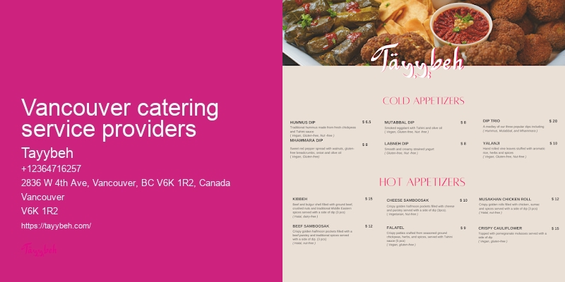 Vancouver catering with diverse cuisines