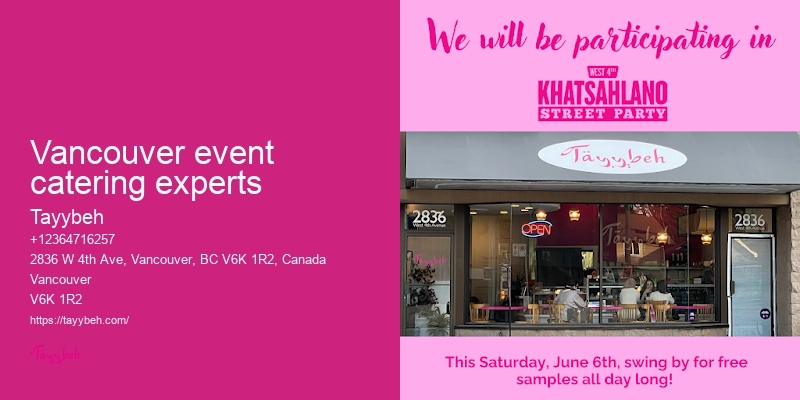 Syrian Cuisine for Parties Vancouver